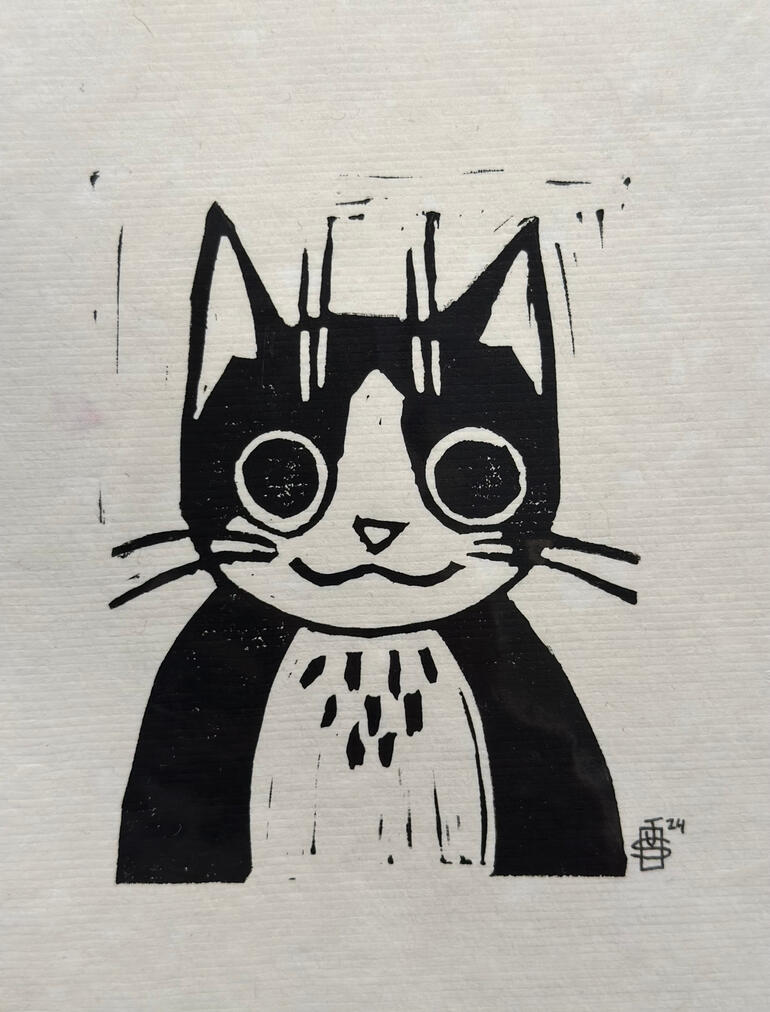 No Thoughts Tuxedo Cat